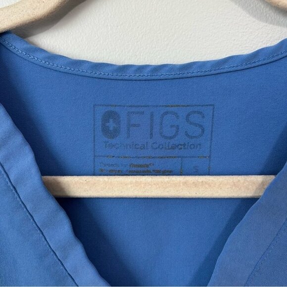 Figs Texhnical Collection Women's Casma Blue V-Neck Scrub T-Shirt Top Size Small - Picture 2 of 5